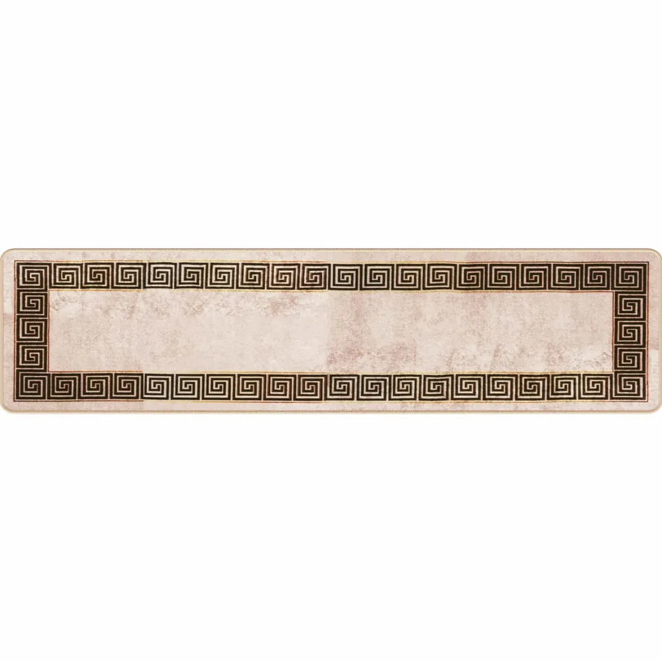 vidaXL Vloerkleedloper MARSA Beige en zwart 50 x 200 cm