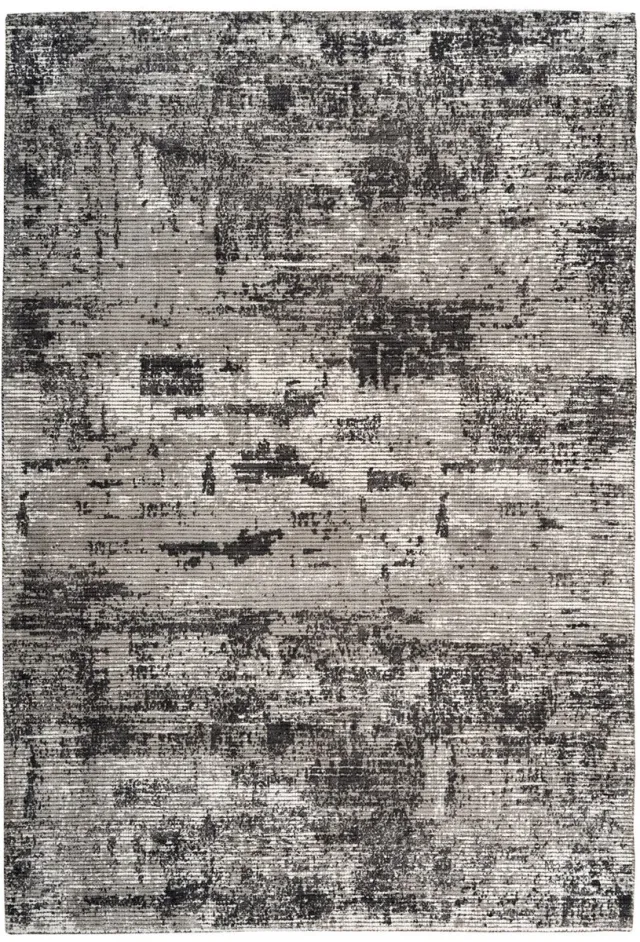 Padiro design laagpolig vloerkleed 120 x 170 cm - donkergrijs - modern abstract ontwerp - voor vloerverwarming - van viscose en katoen