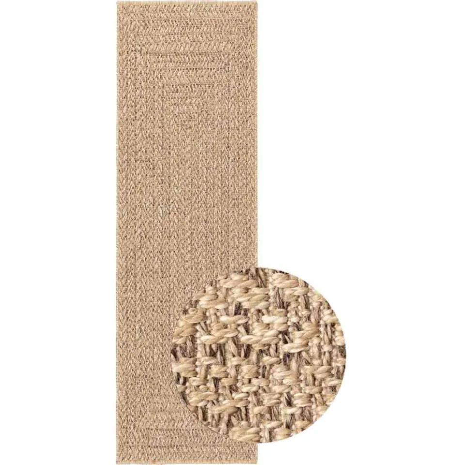 vidaXL Vloerkleed ZIZUR binnen en buiten 80x250 cm jute look Bruin