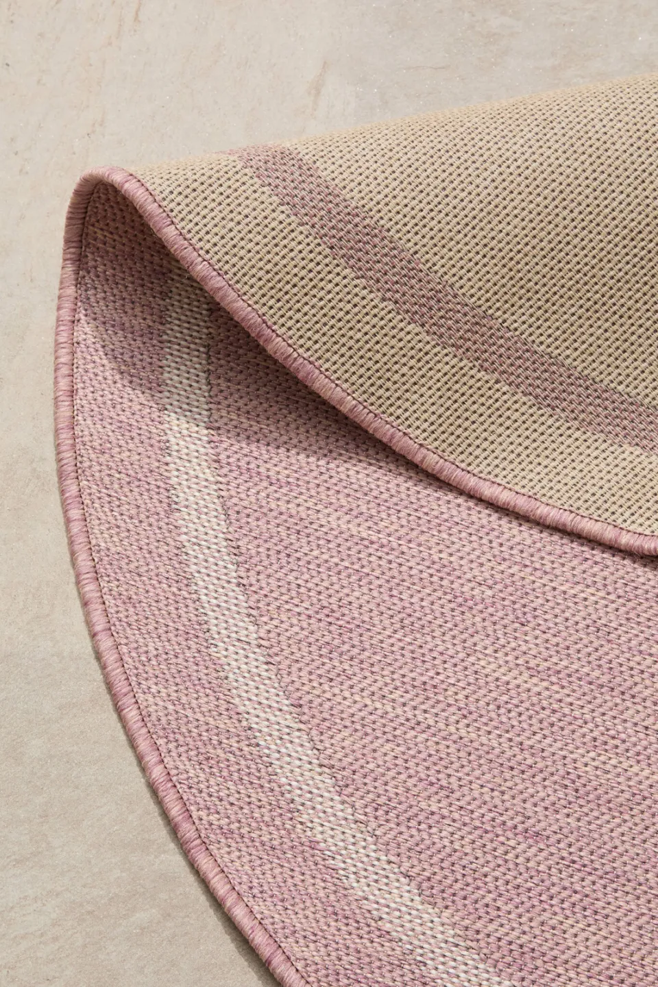 NOUS Living binnen- en buitenvloerkleed rond roze (Ø120 cm), foto 5