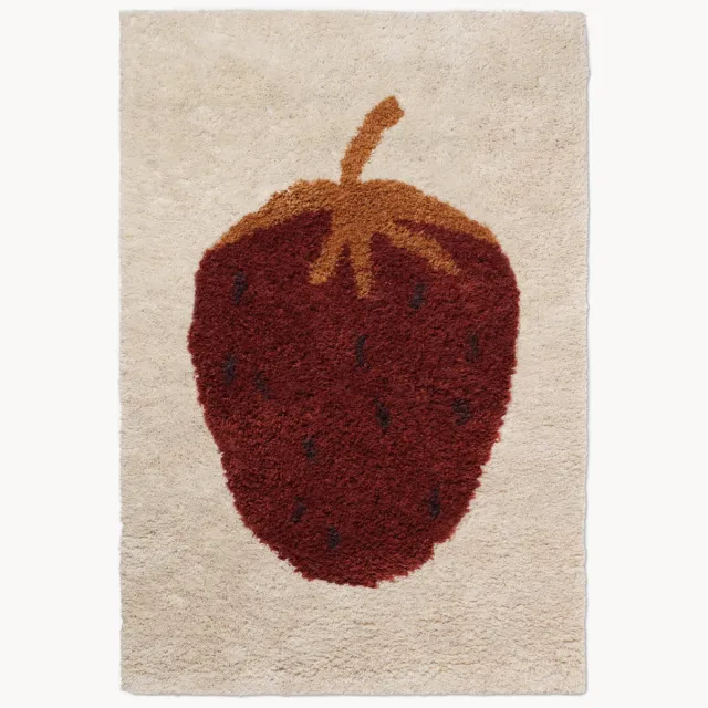Ferm Living Handgetuft wollen vloerkleed Fruiticana Kleurrijk, Rood