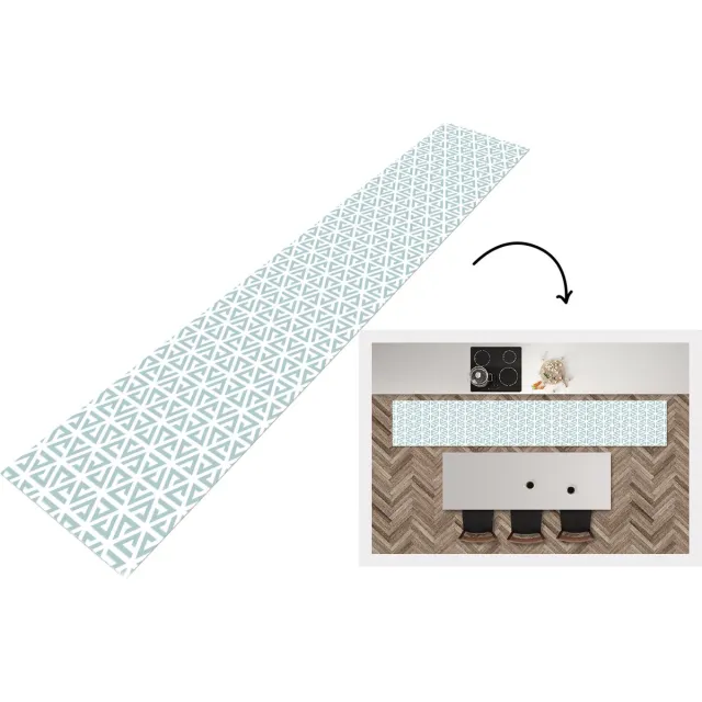 KitchenYeah Keukenloper - Loper keuken - Design - Geometrie - Patroon - Driehoek - Keukenloper vinyl Multicolor