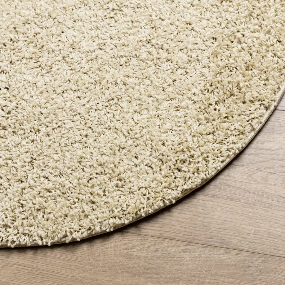vidaXL Vloerkleed PAMPLONA shaggy hoogpolig modern Ø 160 cm goudkleur, foto 4