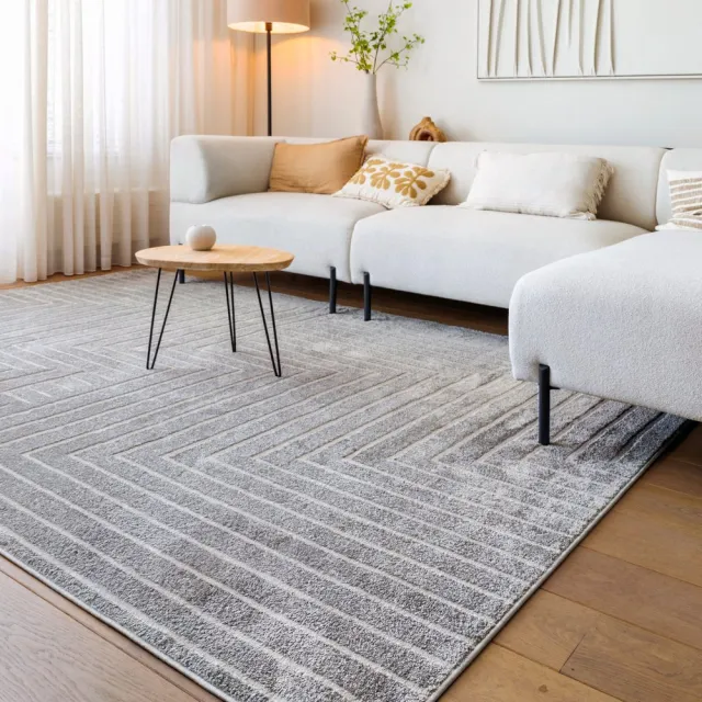 Nordic Weavers Scandinavisch vloerkleed - Contour Edge grijs 140x200