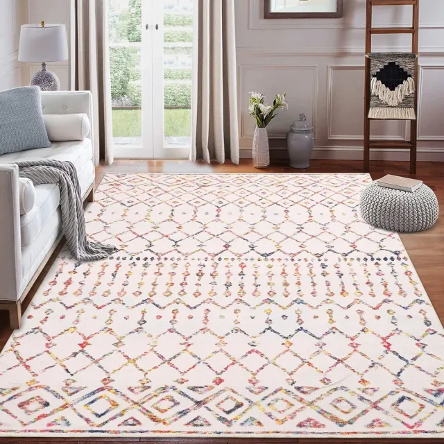 Ibenzoa Multifunctionele Textielvloer met Geometrisch Design, Geschikt voor Diverse Interieurstijlen Meerkleurig
