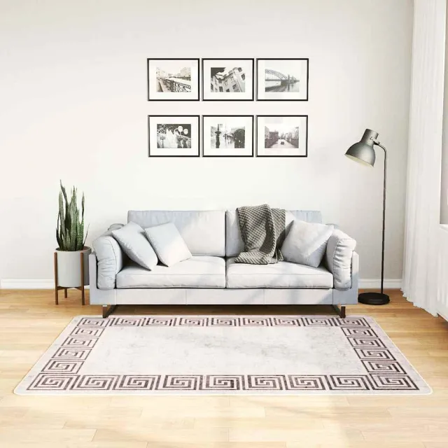 vidaXL Vloerkleed wasbaar 120x180 cm lichtbeige beige, foto 2