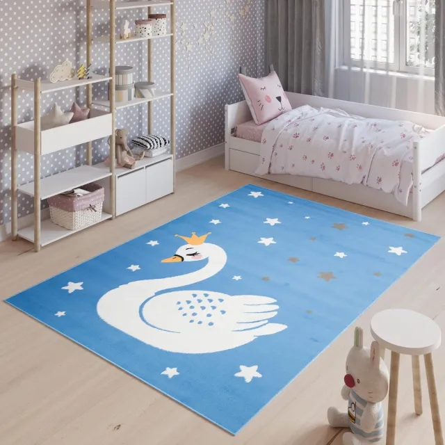 Tapiso Jolly Vloerkleed Blauw Speelkleed Kinderkamer Babykamer, foto 4
