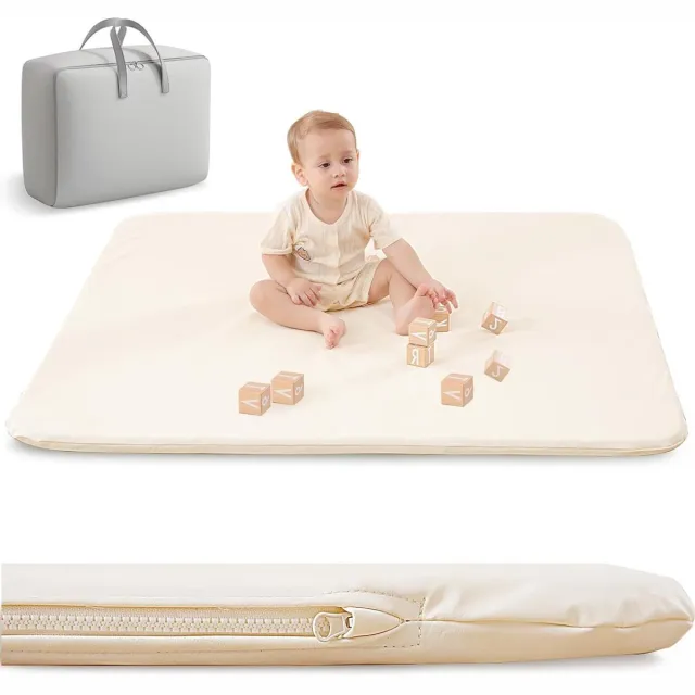 Provento Extra dik kindertapijt 120x120x3 cm, geurloos en waterdicht, veganistisch leer, veilige speelruimte Any