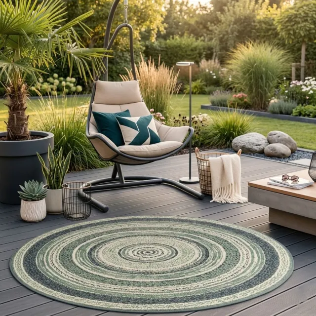 Floordirekt Buitenkleed Zoe - Rond - Modern - Blauw