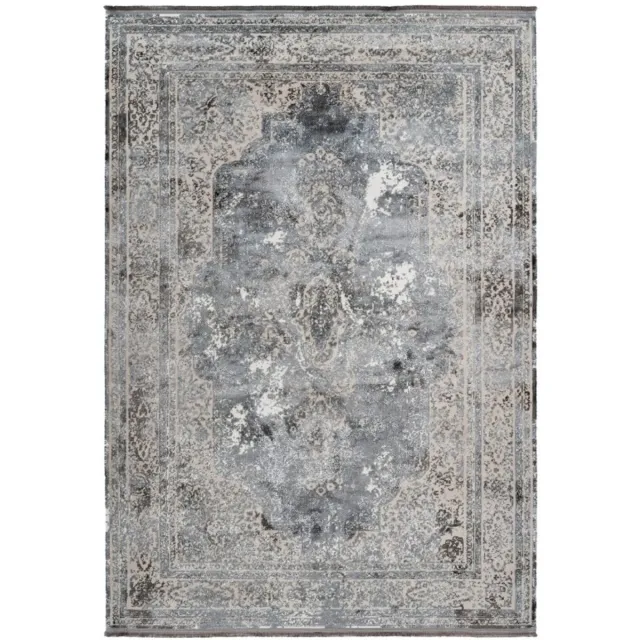 Muratap Luxury Picasso Elysee Laagpolig Velvet Vloerkleed Zilver Grijs