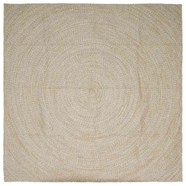vidaXL Gebied Tapijt Natuurlijk en Wit 300 x 300 cm Jute Bruin