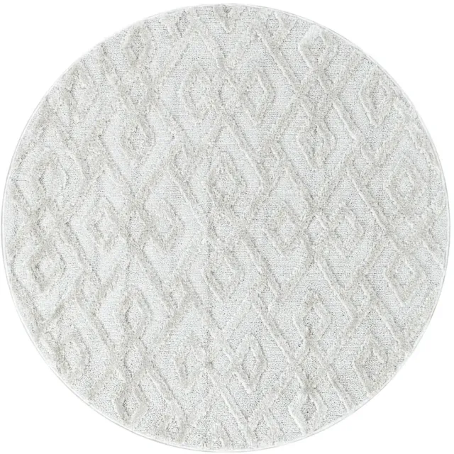 Dutch XXL Rond Scandinavisch Vloerkleed | Tapijt | Pisa | Labyrint | Crème | 160x160 cm