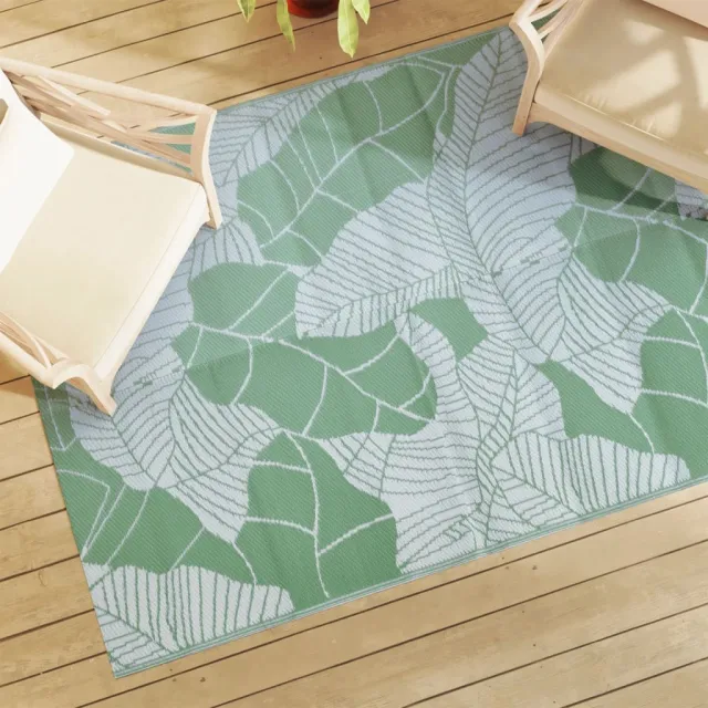 vidaXL Buitenkleed ARAKIL 140x200 cm polypropeen groen