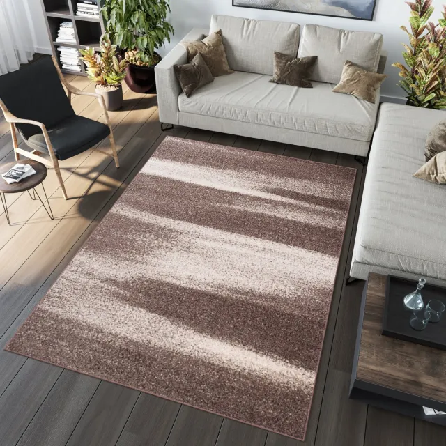 Tapiso Sari Vloerkleed Bruin Laagpolig Tapijt Karpet Maat- 140x190
