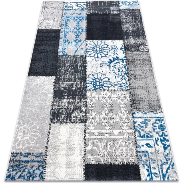 RUGSX Kleden Rugsx Tapijt Vintage 22218053 grijskleuring / blauw patc 133x190 cm