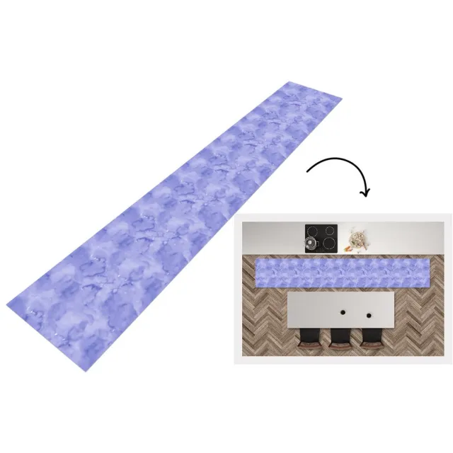 KitchenYeah Keukenloper - Loper keuken - Patroon - Paars - Waterverf - Marmer - 300x50 cm - Keukenloper vinyl Multicolor