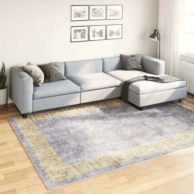 vidaXL Vloerkleed wasbaar 190x300 cm grijs, foto 2