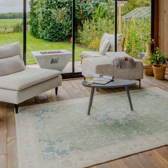 Heritaged Vintage buitenkleed - Valenca Luna saliegroen 200x290