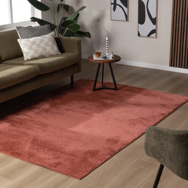 NATURL. Laagpolig vloerkleed - Essenza Terracotta | Effen vloerkleed - 230x330cm