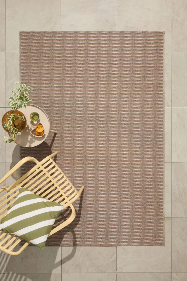 NOUS Living binnen- en buitenvloerkleed beige/terra, foto 2