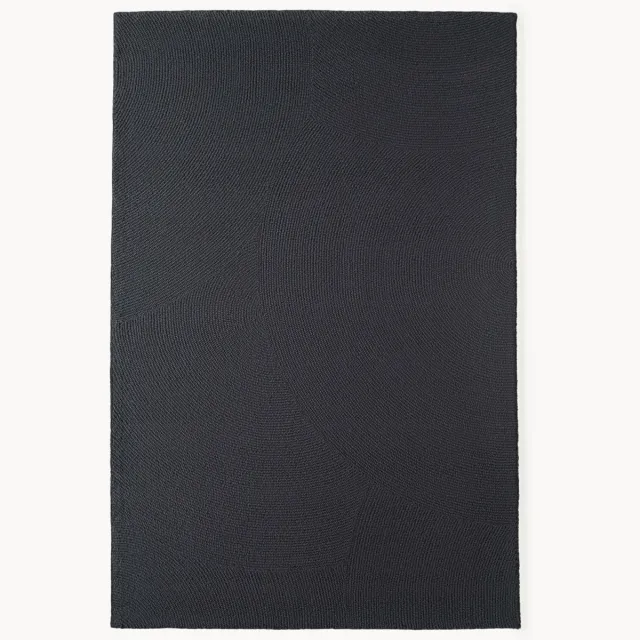 Westwing Collection Handgetuft wollen vloerkleed Eleni Antraciet