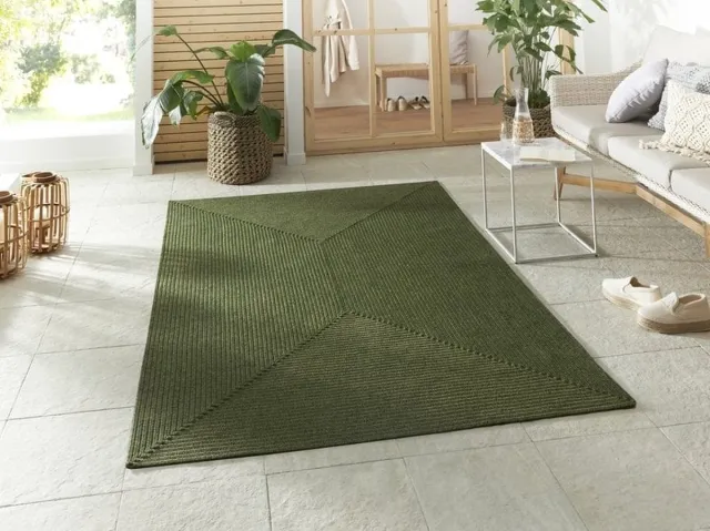 flycarpets Binnen & Buitenkleed vloerkleed - Trenzado - Groen