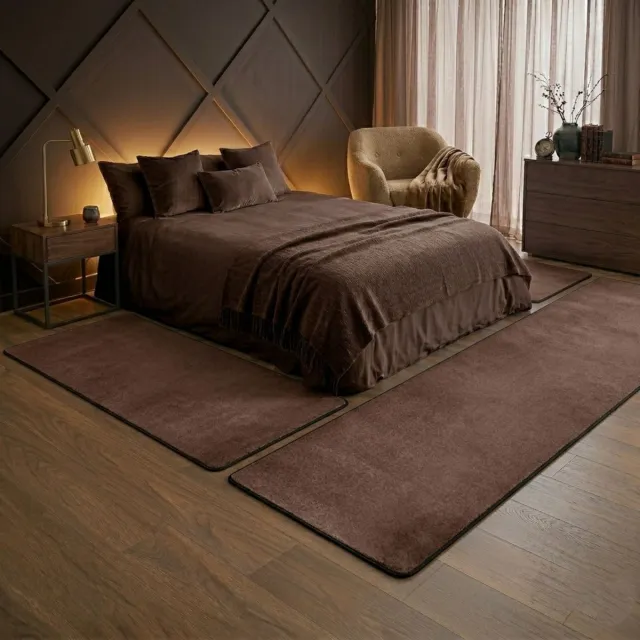 Floordirekt Slaapkamen vloerkleed - Dynasty - Set - Aarde - 1 Loper 67 x 330 cm + 2 Loper 67 x 130 cm Bruin