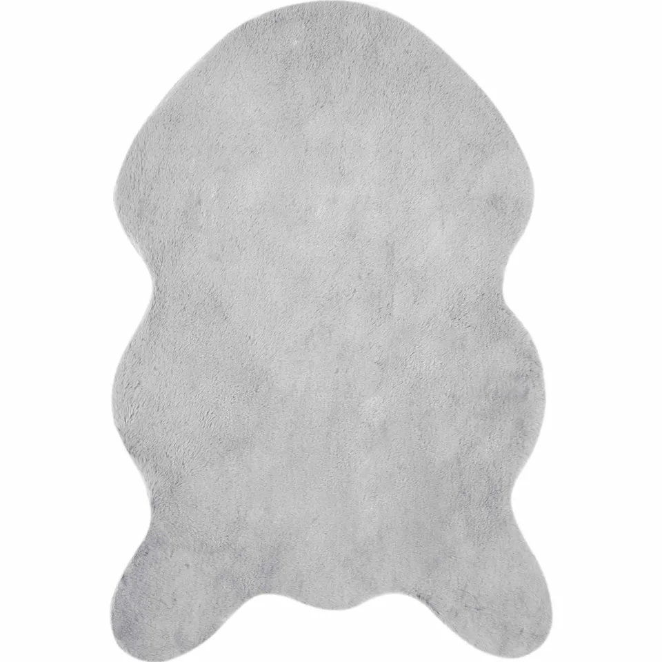 vidaXL Antislip vloerkleed van imitatie konijnenbont OLITE Grijs