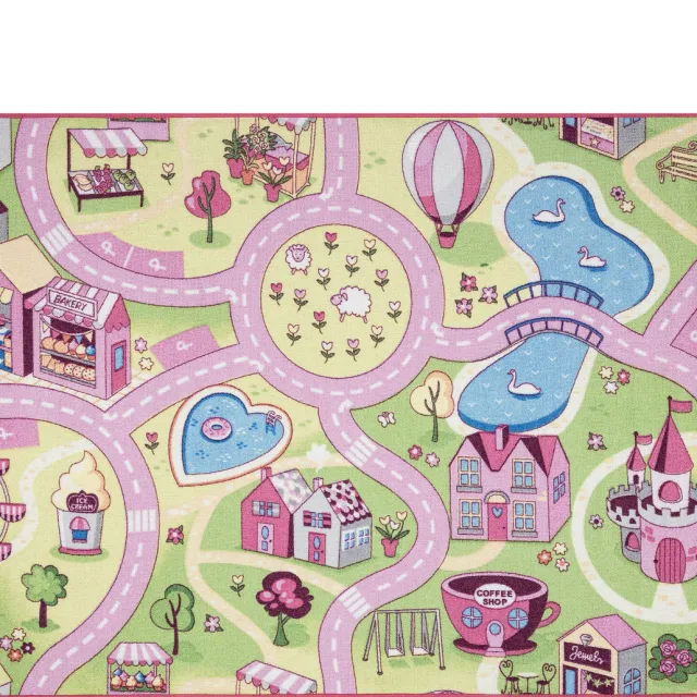 RUGSX Kleden Rugsx REBEL ROADS TAPIJT Sweet town 26 Snoepgoed, 140x200 cm Roze