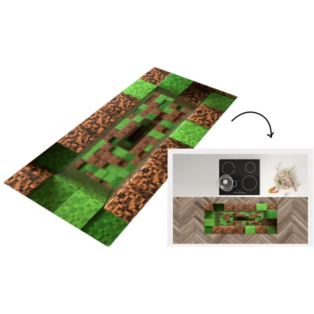 KitchenYeah Keukenloper - Loper keuken - Gaming - Blokken - Keukenloper vinyl Multicolor