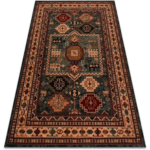 RUGSX Kleden Rugsx Wollen tapijt KASHQAI 4306 400 oosters, kader 120x170 cm Groen