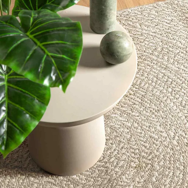 vidaXL Vloerkleed ZIZUR room binnen en buiten 80x150 cm jute look Crème
