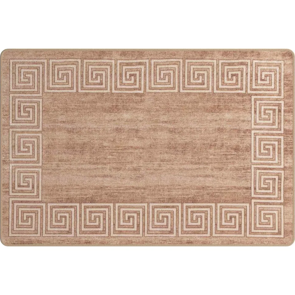 vidaXL Vloerkleedloper MARSA Beige en goud 100 x 150 cm Wit