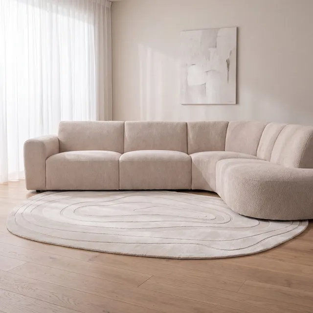 LABEL51 Vinto Vloerkleden - Wit - Polyester - 200x290 cm - Organisch