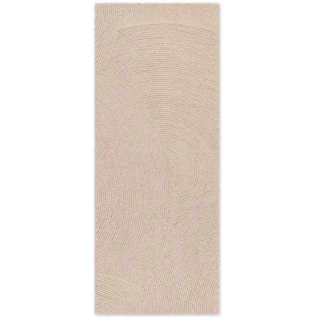 flycarpets Calmio Wollen Loper Beige - Laagpolig - Japandi / Scandinavisch
