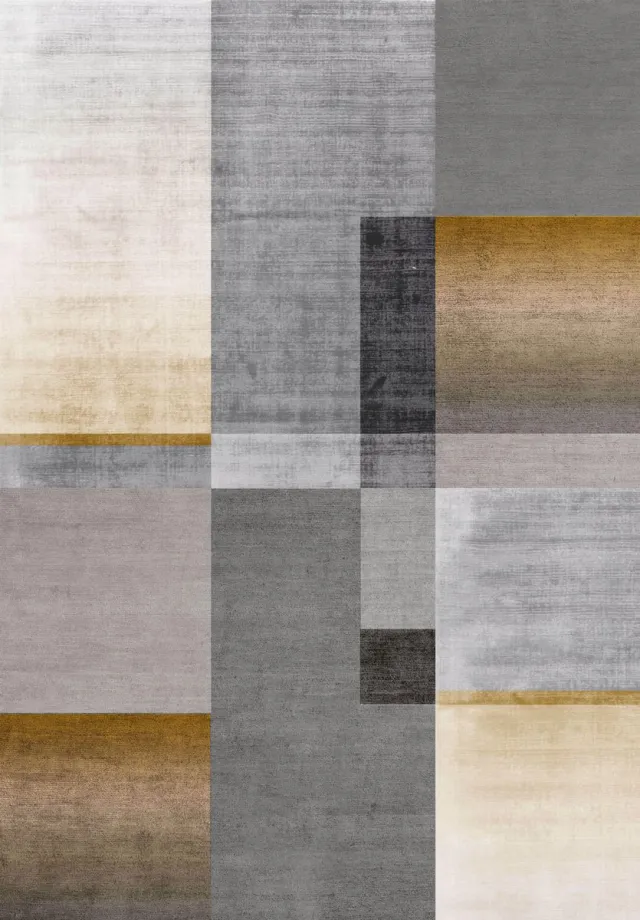 Vivace Vloerkleed Vivace Timelapse - Grijs/ Geel - Tapijt - 230x160 cm - (29930)