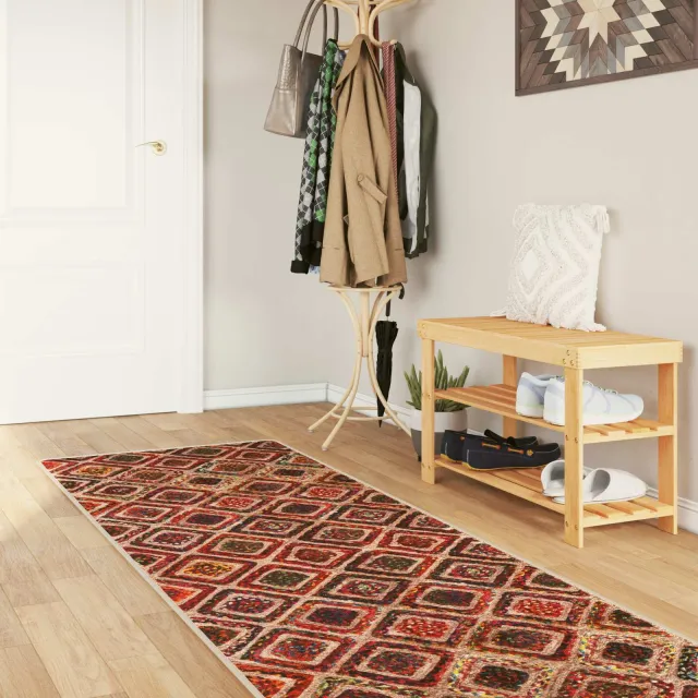 vidaXL Vloerkleedloper MARSA Meerkleurig 100 x 300 cm Polyester en PVC, foto 2