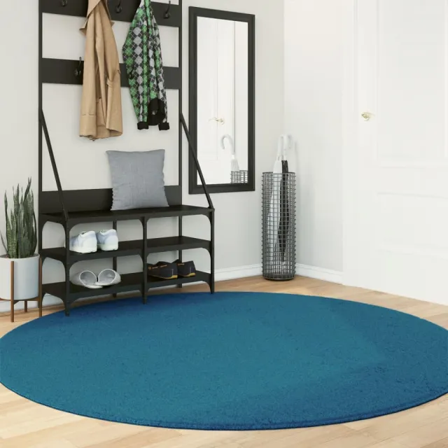 vidaXL Vloerkleed OVIEDO laagpolig Ø 200 cm turquoise, foto 2