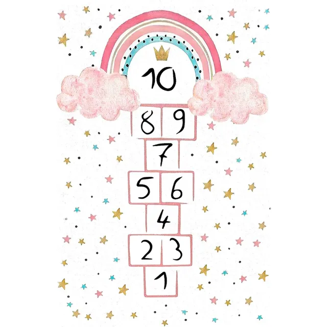 Zeo Wood Vloerkleed Kinderkamer - Speelkleed Baby - Speelmat - Speeltapijt - Tapijt voor Kinderkamer - 150*80 cm Roze