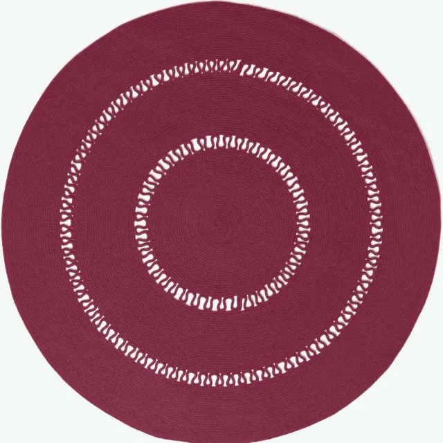Homescapes Gevlochten Rond Gehaakt Vloerkleed Paars/Pruim, 150 cm