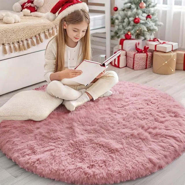 Homaxy Hoogpolig Pluizig Tapijt - Zacht Vloerkleed Wasbaar - Woonkamer Decoratie - Antislip Onderkant - Roze