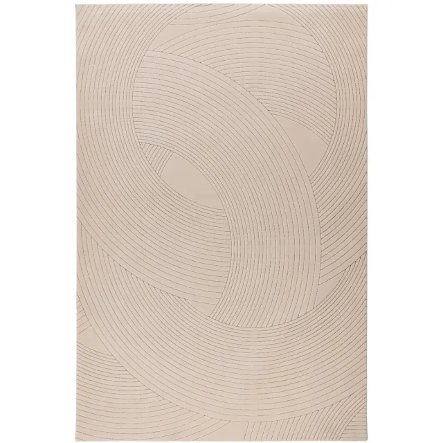 Dutch XXL Japandi Vloerkleed | Tapijt | Napoli | Bogen | Taupe | 80x150 cm
