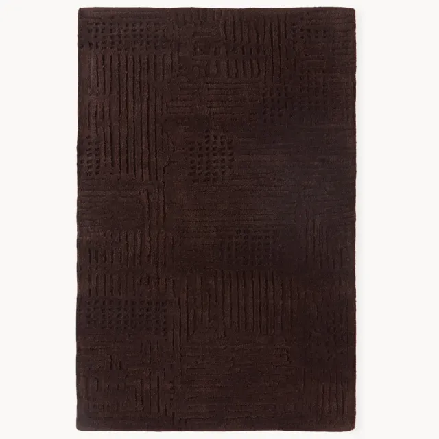 Westwing Collection Handgetuft wollen vloerkleed Merima Bruin