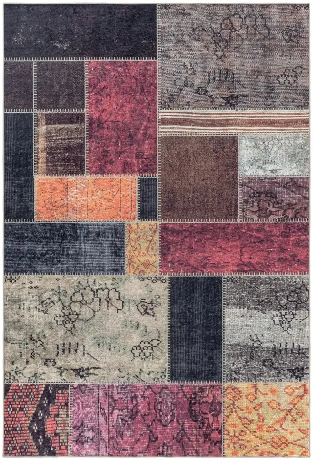 Dutch XXL Wasbaar Vloerkleed | Tapijt | Fiesta | Patchwork | Multikleur | 200x290 cm