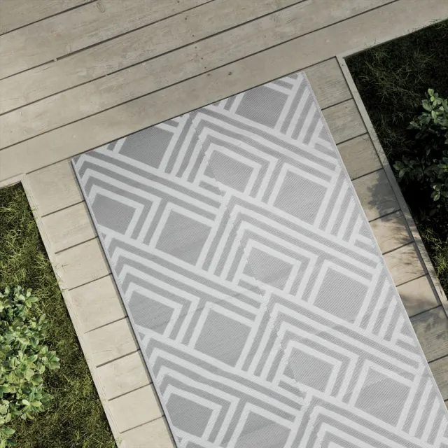 vidaXL Buitenkleed ARAKIL 80x150 cm PP grijs