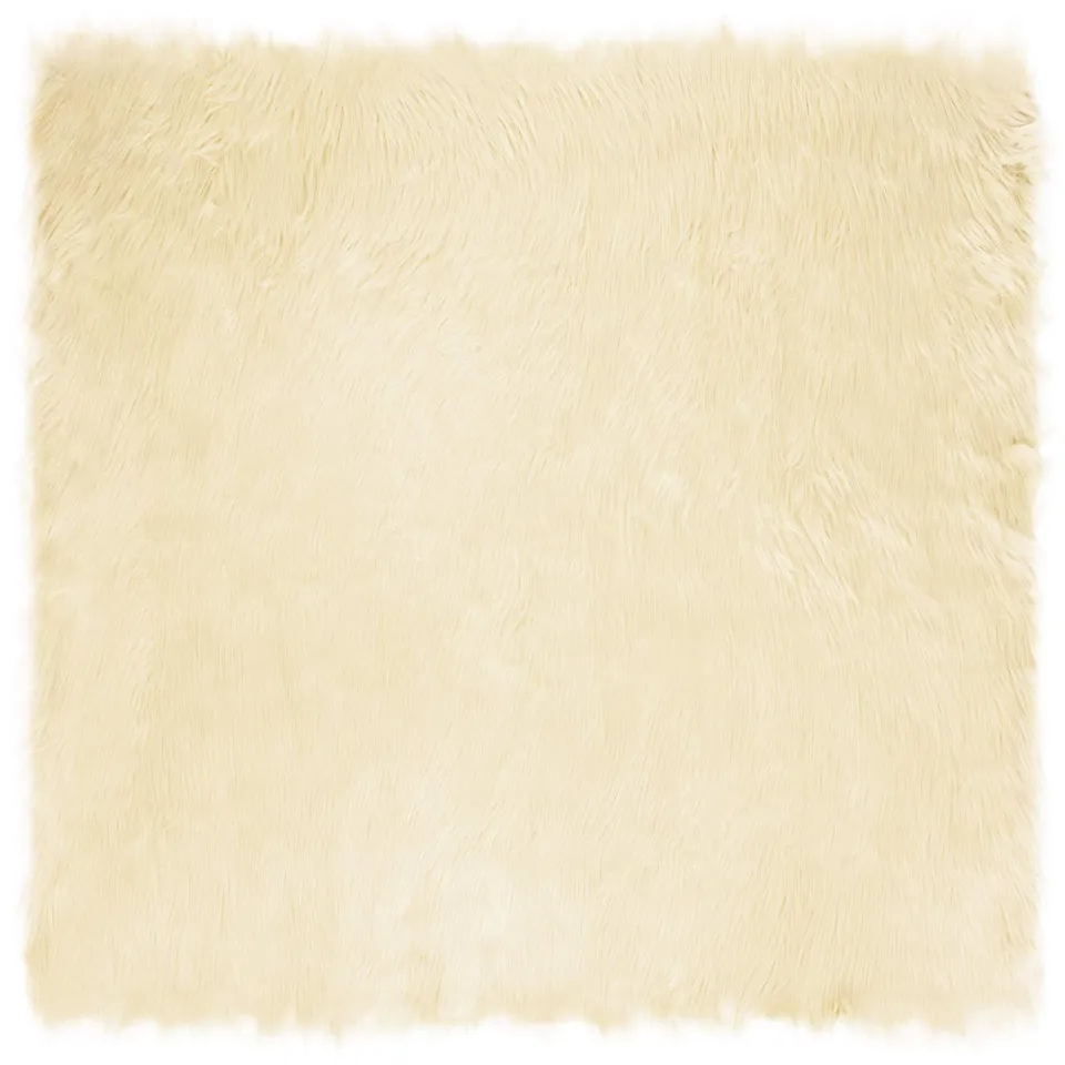 vidaXL Tapijt van imitatie TAFALLA Crèmekleurig 120 x 120 cm Polyester