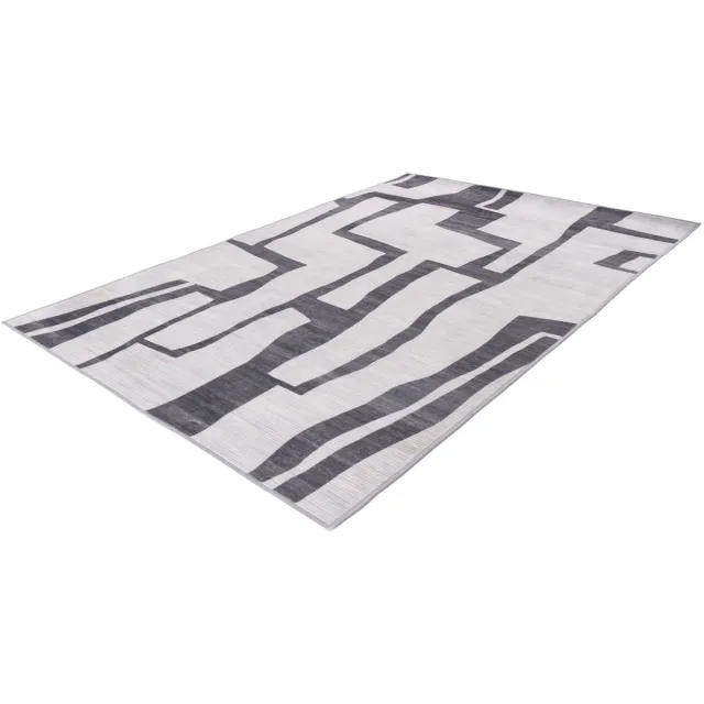 Lalee Vloerkleed - Wasbaar Tapijt - Modern Design - Zilver - Antislip Onderzijde - Budgetvriendelijk en Praktisch