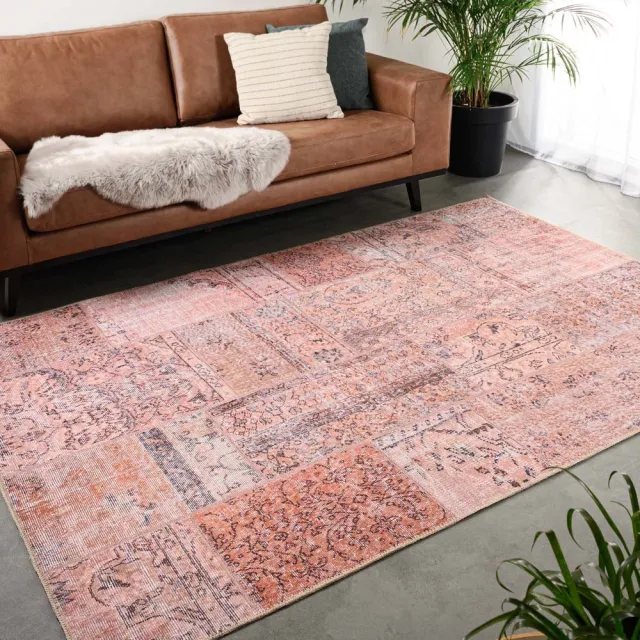 Heritaged Patchwork vloerkleed - Fade Heritage beige/terracotta 76x150