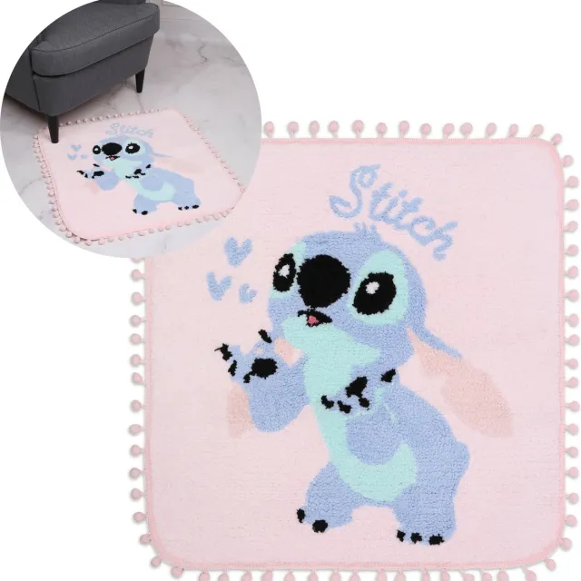 Disney Stitch Vierkant vloerkleed, roze, antislip 60x60cm Rose