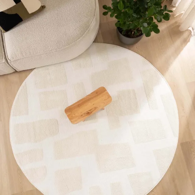 Nordic Weavers Rond vloerkleed Scandinavisch - Contour Stone crème 200